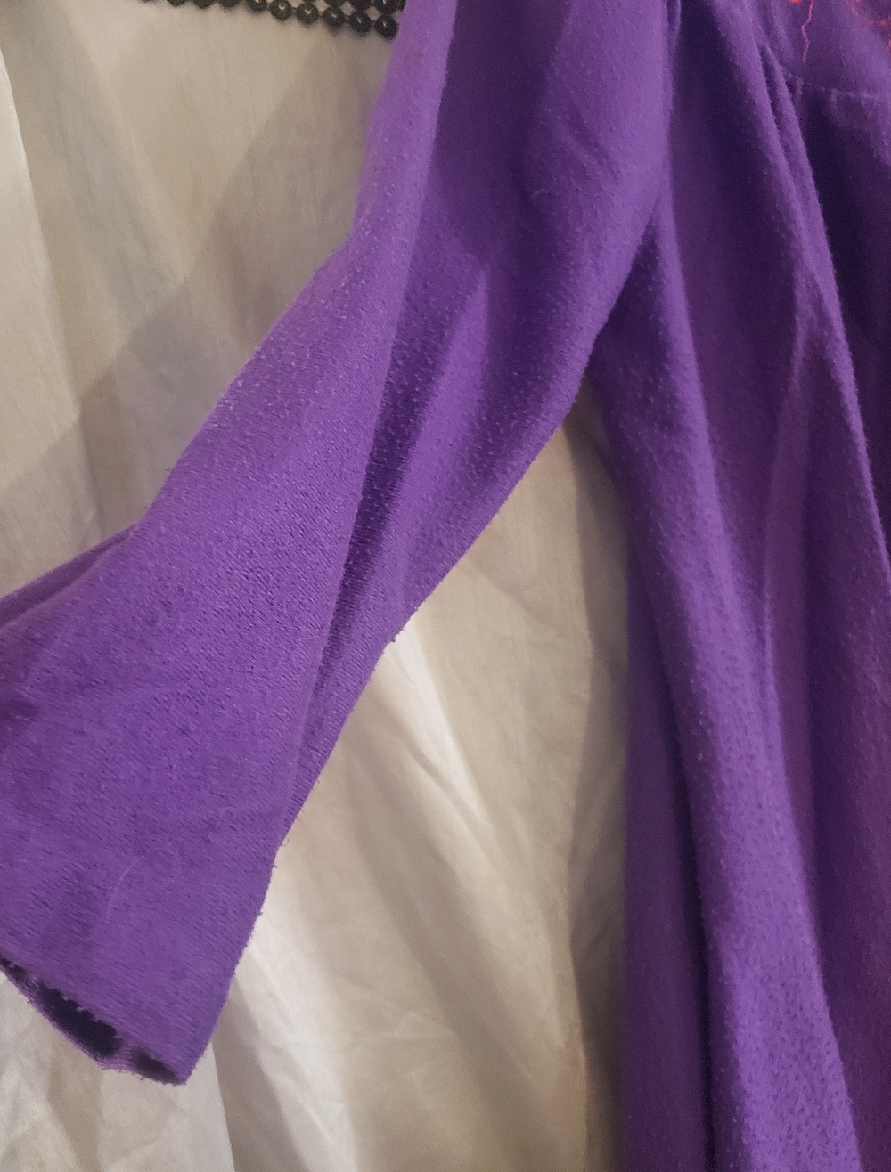 Perfectly Cozy Vintage Purple Kelly Reed Floral Embroidered Fleece Robe Small* - Picture 7 of 15